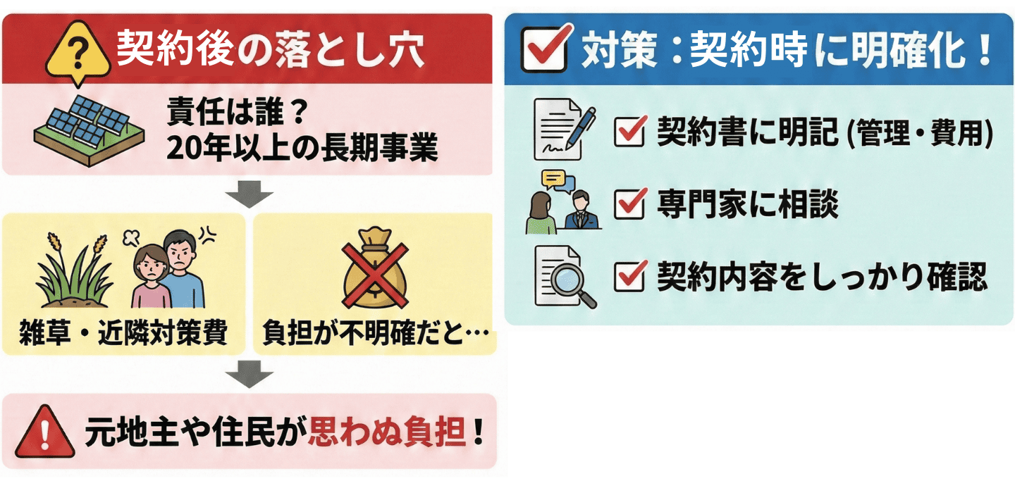 太陽光業者への土地売却における維持管理のトラブル防止策