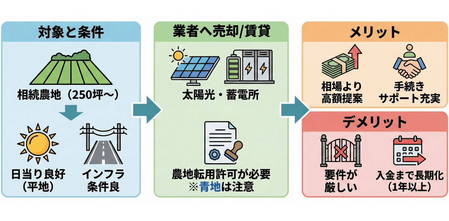 太陽光発電・蓄電所として業者へ売却/賃貸