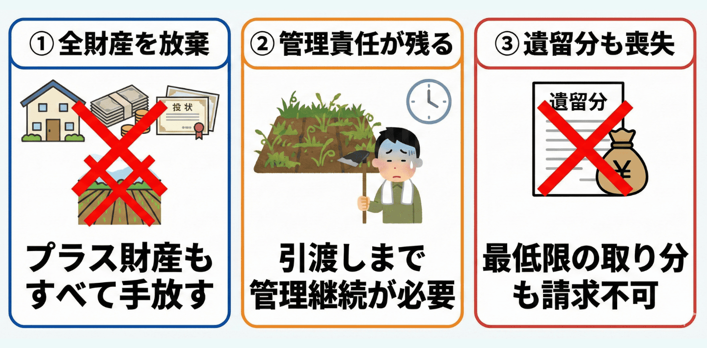相続放棄の3つの重大なデメリット